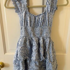 Hollister Blue Floral Mini romper Dress